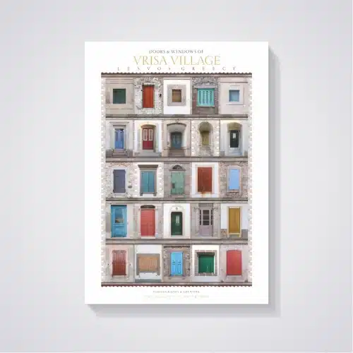 Βρίσα. Πόστερ με σύηθεση τα παράθυρα και τις πόρτες της Βρίσας